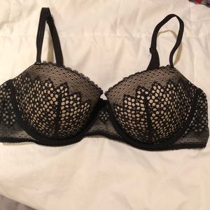 DKNY black & flesh-toned bra 36C
